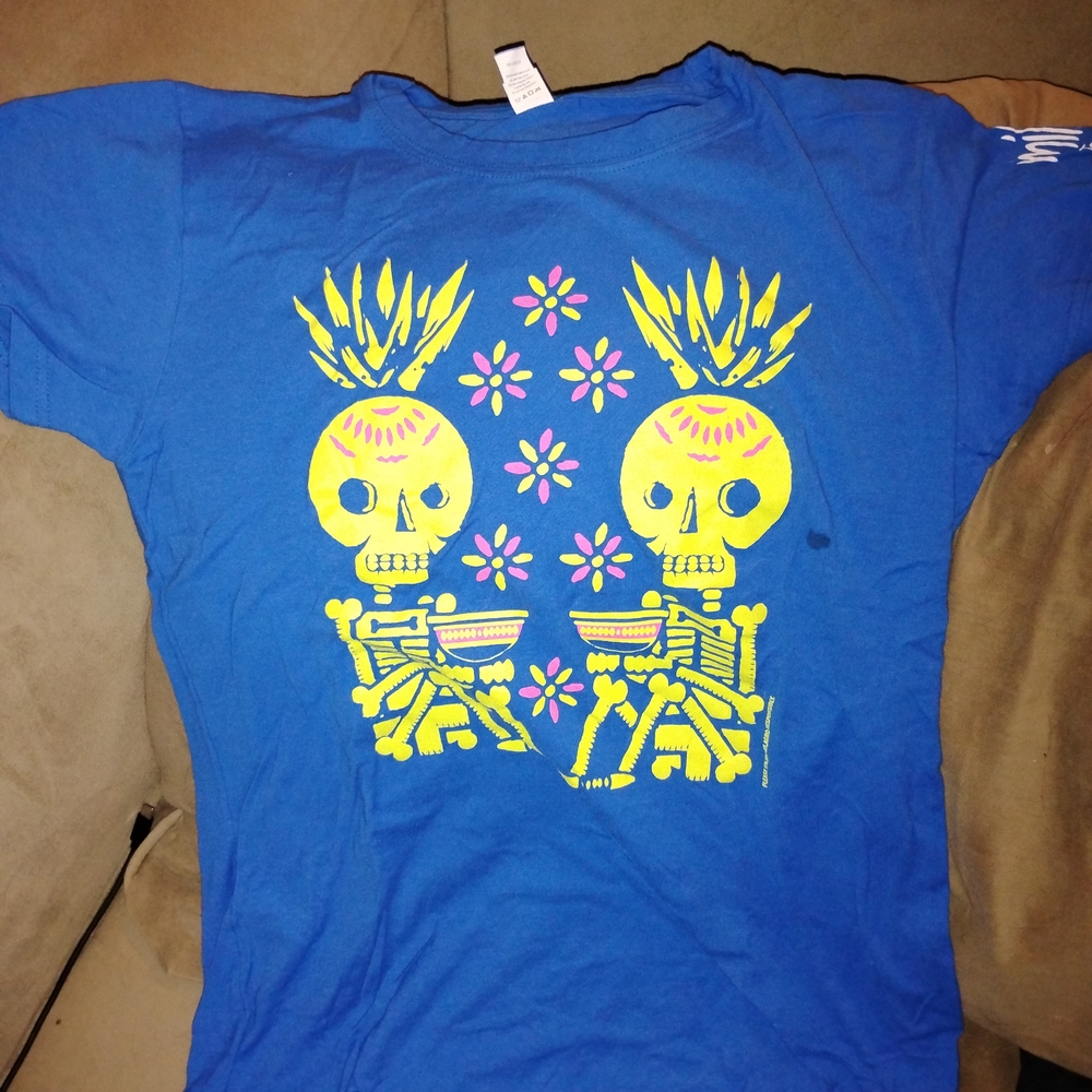 Blue Skeleton Graphic Kids T-Shirt